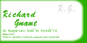 richard gnamt business card